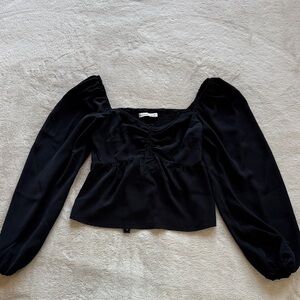 Abercrombie & Fitch Black Puff Sleeve Blouse